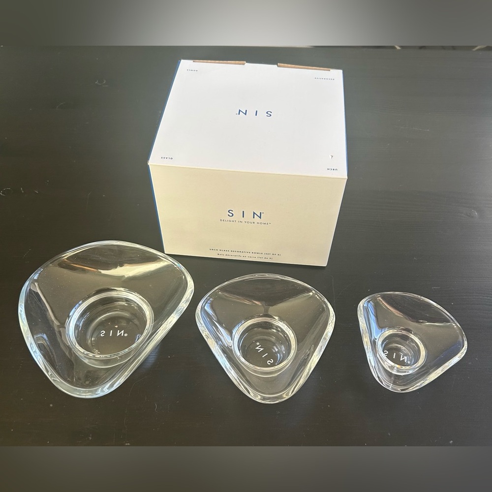 SIN Urch Glass Set of Decorative Bowls Set (3 Set)